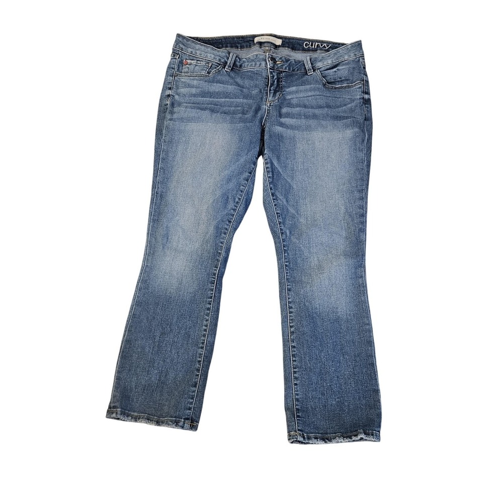Slink Jeans Jeans Womens 12 Blue Medium Wash Straight Curvy Stretch Denim Pants